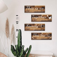 4pcs This Is Us Family Wall Decor Set - Bless This Home Together