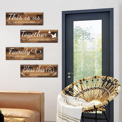 4pcs This Is Us Family Wall Decor Set - Bless This Home Together