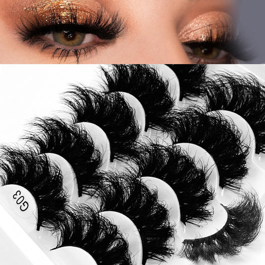 5 Pairs 3D Fluffy False Eyelashes Dramatic Look Thick Makeup Lash