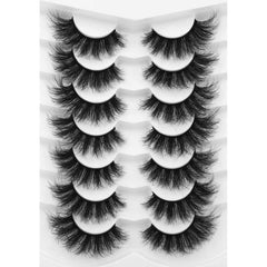 7 Pairs Fluffy Faux Mink False Eyelashes - Long Dramatic Cat Eye Lashes