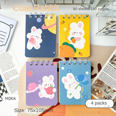 Cartoon Mini Notebook Student Pocket Journal Portable Office Notepad