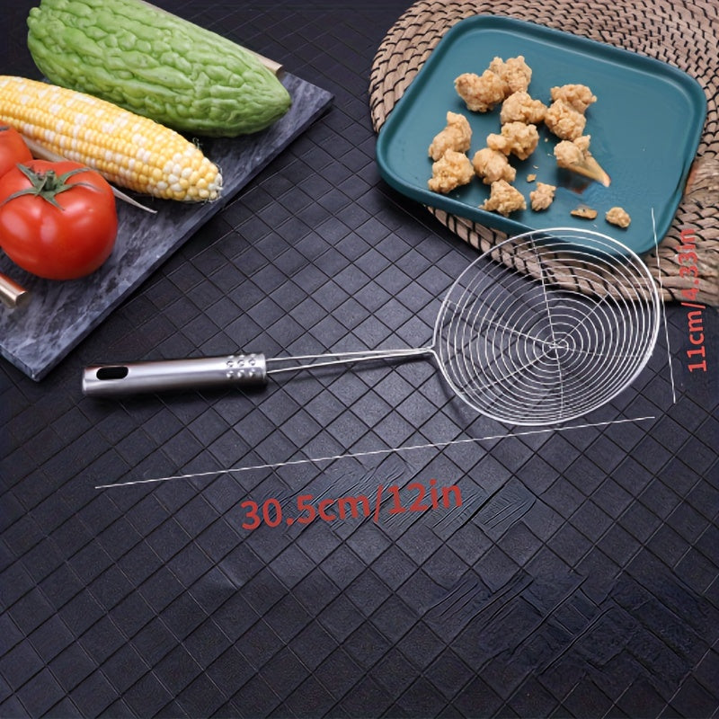 Stainless Steel Wire Skimmer Spoon with Handle for Frying Kitchen Cooking