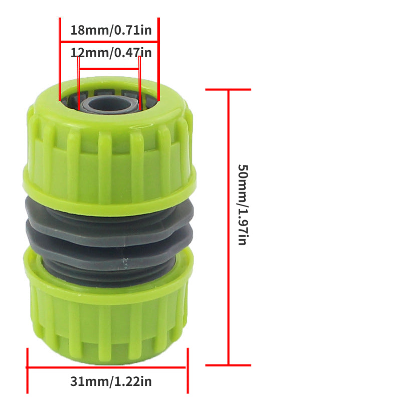 3pcs 1/2 Garden Hose Coupling Plastic Quick Connector 12mm Dark Green Light Gree