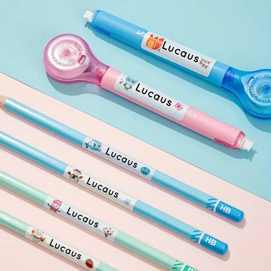 Custom Waterproof Name Stickers for School Stationery