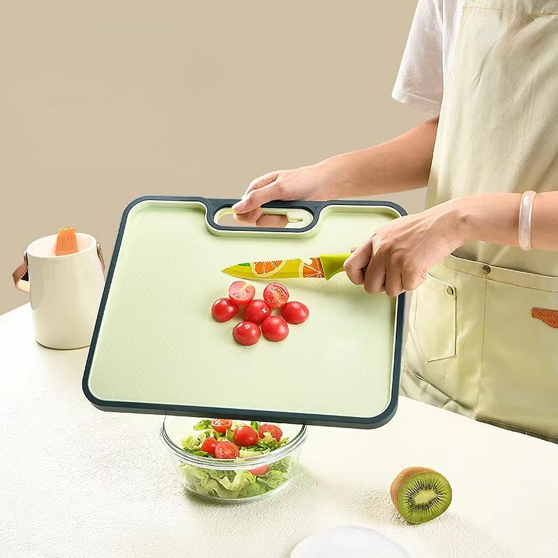 Kitchen Chopping Board W/ Handles Double-sided Cutting Board