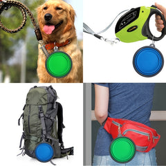 1pc Portable Extra Large Dog Bowl Foldable Silicone Pet Travel Bowl