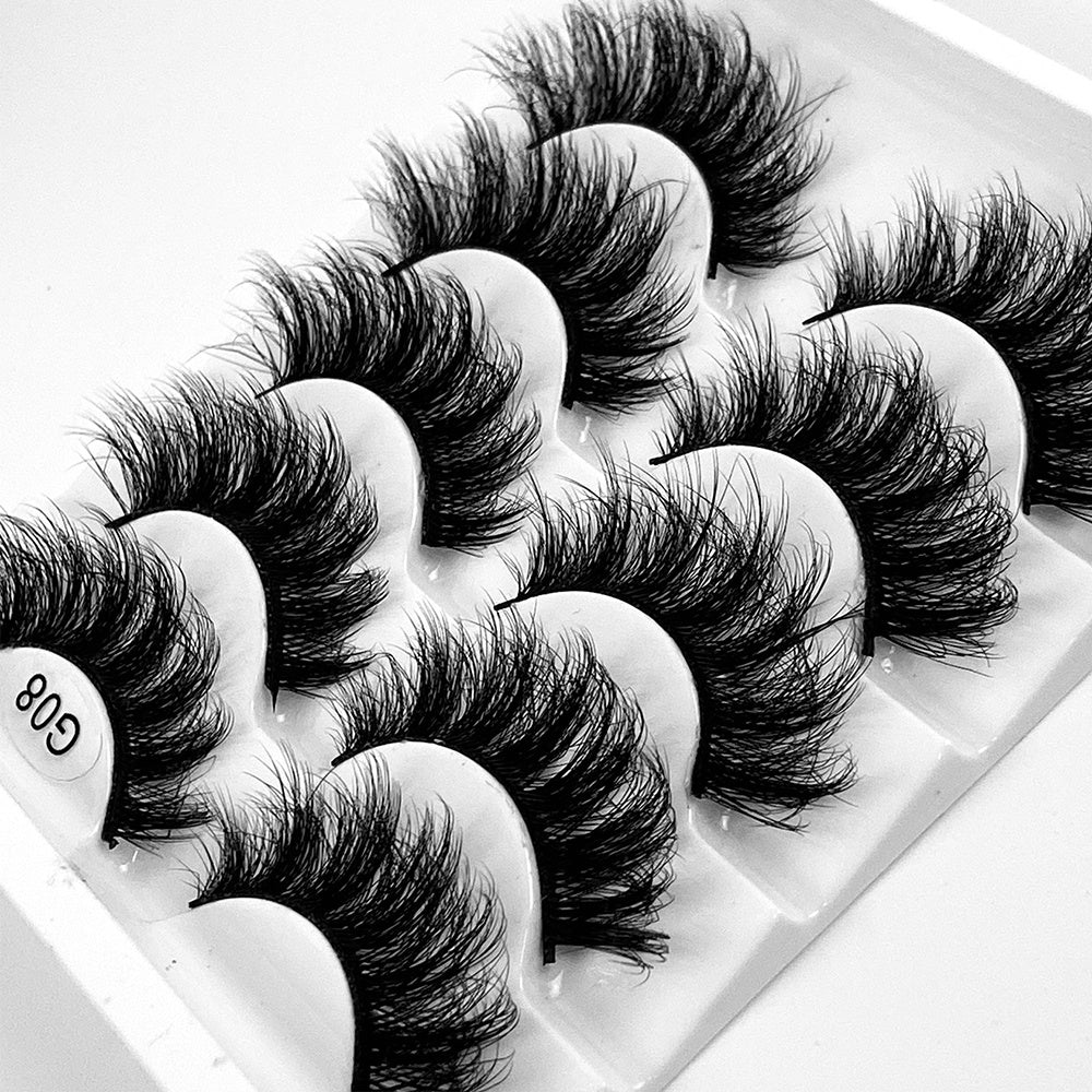 5 Pairs 3D Faux Mink Lashes Fluffy Soft Wispy Natural Long False Eyelashes