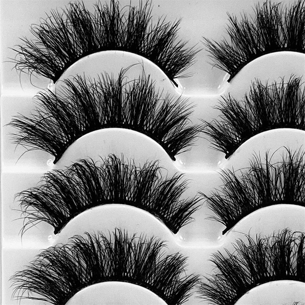 5 Pairs 3D Faux Mink Lashes Fluffy Soft Wispy Natural Long False Eyelashes