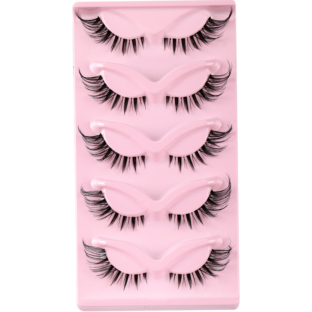5 Pairs 3D Winged End Eye Elongated Eyelashes Cat Eye False Eyelashes