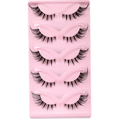 5 Pairs 3D Winged End Eye Elongated Eyelashes Cat Eye False Eyelashes