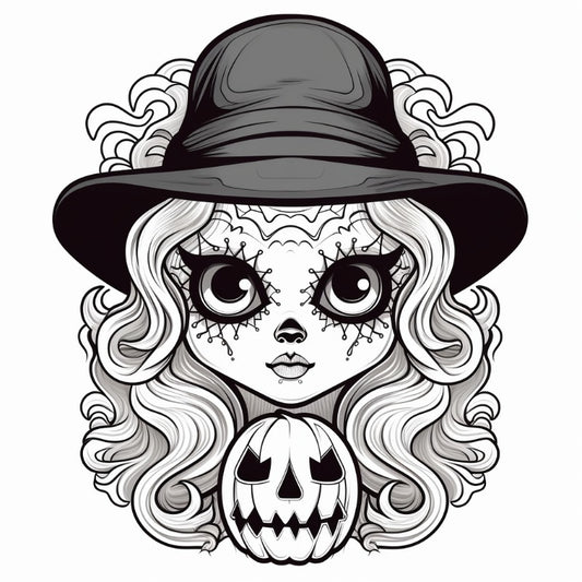 Adult Halloween Coloring Book Pumpkin Witch Haunted House 20 Pages