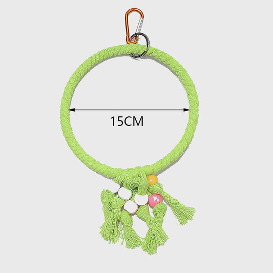 Pet Bird Toys Parrot Swing Rings Toy Colorful Rope Rings Bird Cage Decoration