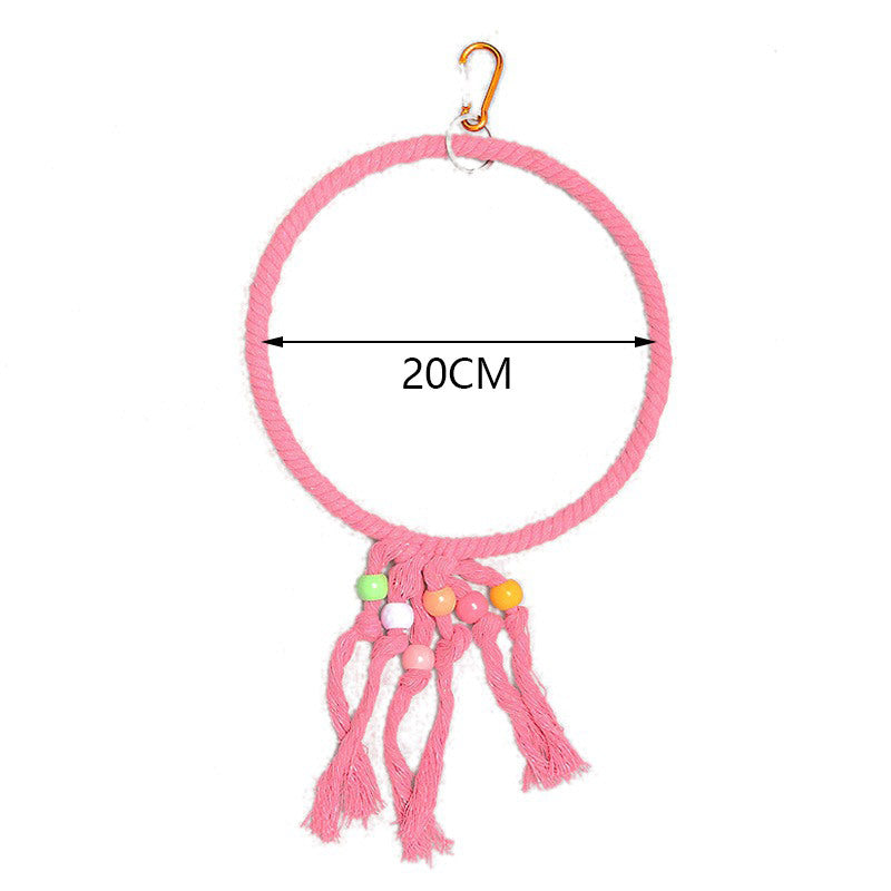 Pet Bird Toys Parrot Swing Rings Toy Colorful Rope Rings Bird Cage Decoration