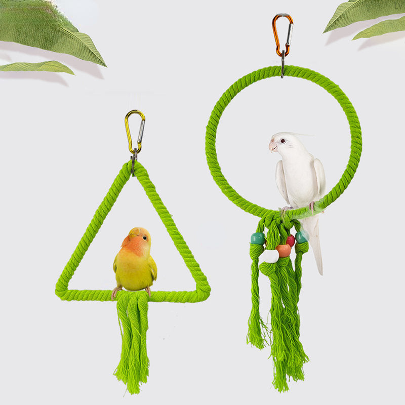 Pet Bird Toys Parrot Swing Rings Toy Colorful Rope Rings Bird Cage Decoration