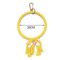 Pet Bird Toys Parrot Swing Rings Toy Colorful Rope Rings Bird Cage Decoration