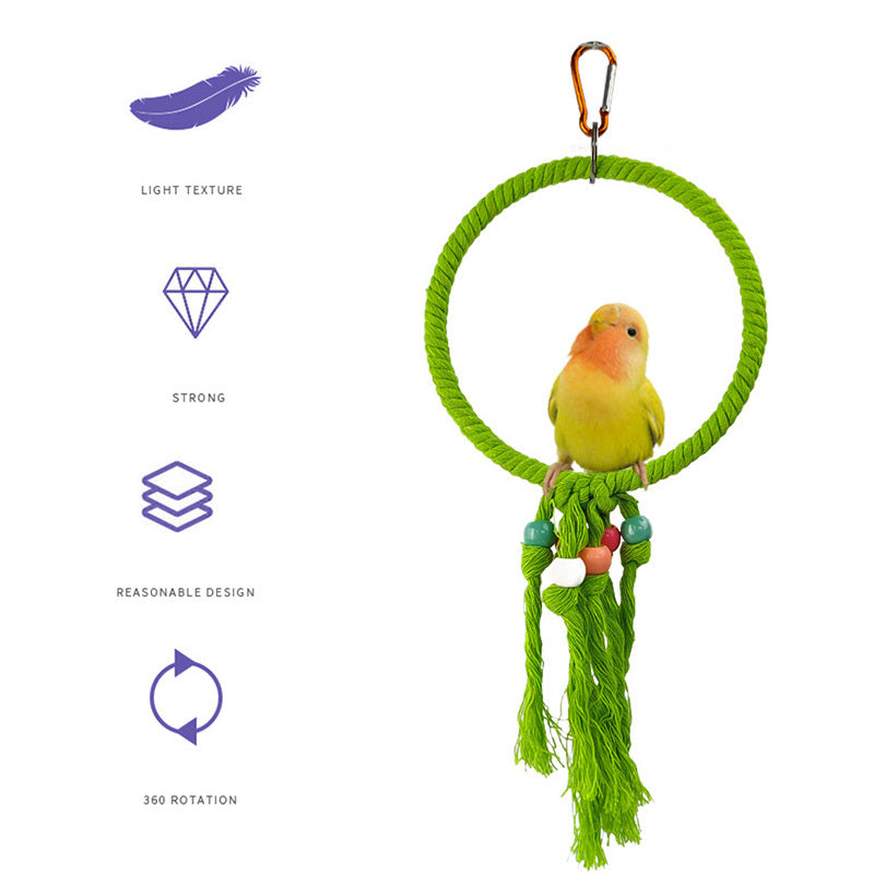 Pet Bird Toys Parrot Swing Rings Toy Colorful Rope Rings Bird Cage Decoration