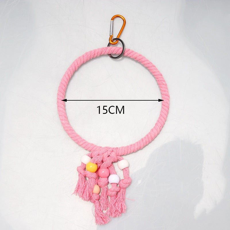 Pet Bird Toys Parrot Swing Rings Toy Colorful Rope Rings Bird Cage Decoration