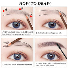 5pcs Waterproof Drawstring Eyebrow Pen Professional Eye Makeup Pencil