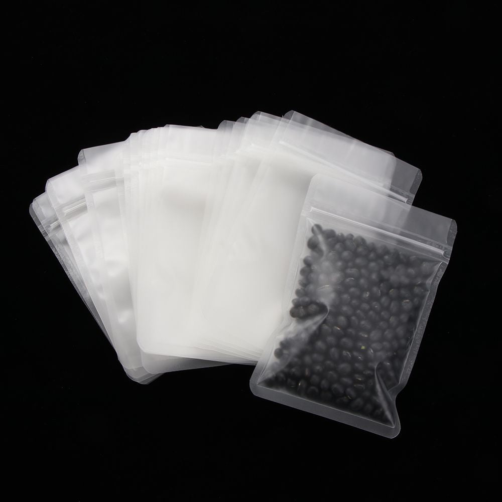 20pcs Matte Transparent Zipper Plastic Bag Aluminum Foil Food Pouch
