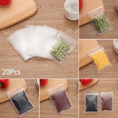 20pcs Matte Transparent Zipper Plastic Bag Aluminum Foil Food Pouch