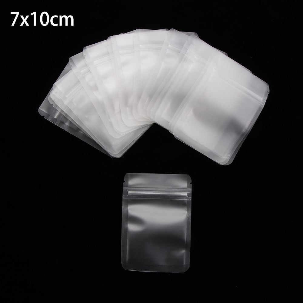 20pcs Matte Transparent Zipper Plastic Bag Aluminum Foil Food Pouch