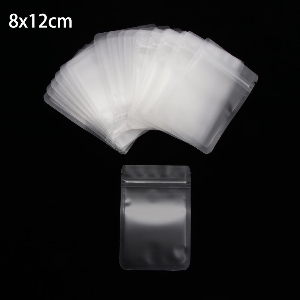 20pcs Matte Transparent Zipper Plastic Bag Aluminum Foil Food Pouch