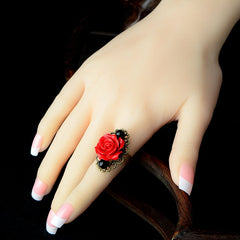 Vintage Style Rose Flower Ring Women's Jewelry Ethnic Style Ring