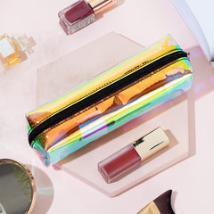 Laser PVC Cosmetic Bag Waterproof Toiletry Organizer Rainbow