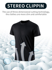2pcs Men's Quick drying Running Fitness Sportswear Compression T Shirt