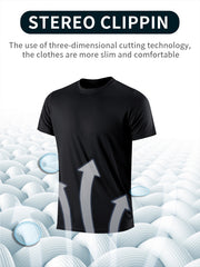 2pcs Men's Quick Drying Fitness Sportswear Compression T Shirt