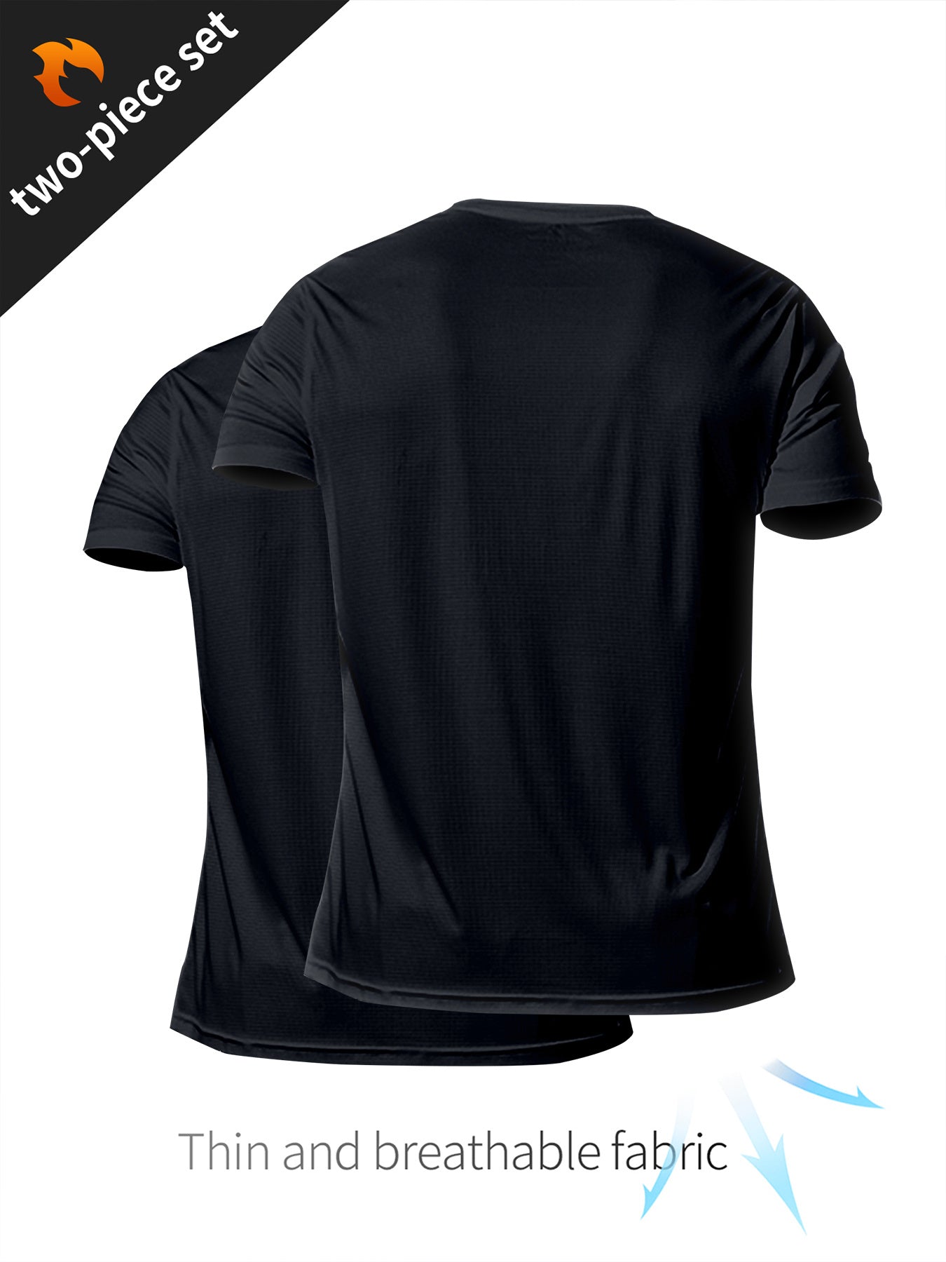 2pcs Men's Quick Drying Fitness Sportswear Compression T Shirt