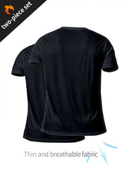 2pcs Men's Quick Drying Fitness Sportswear Compression T Shirt