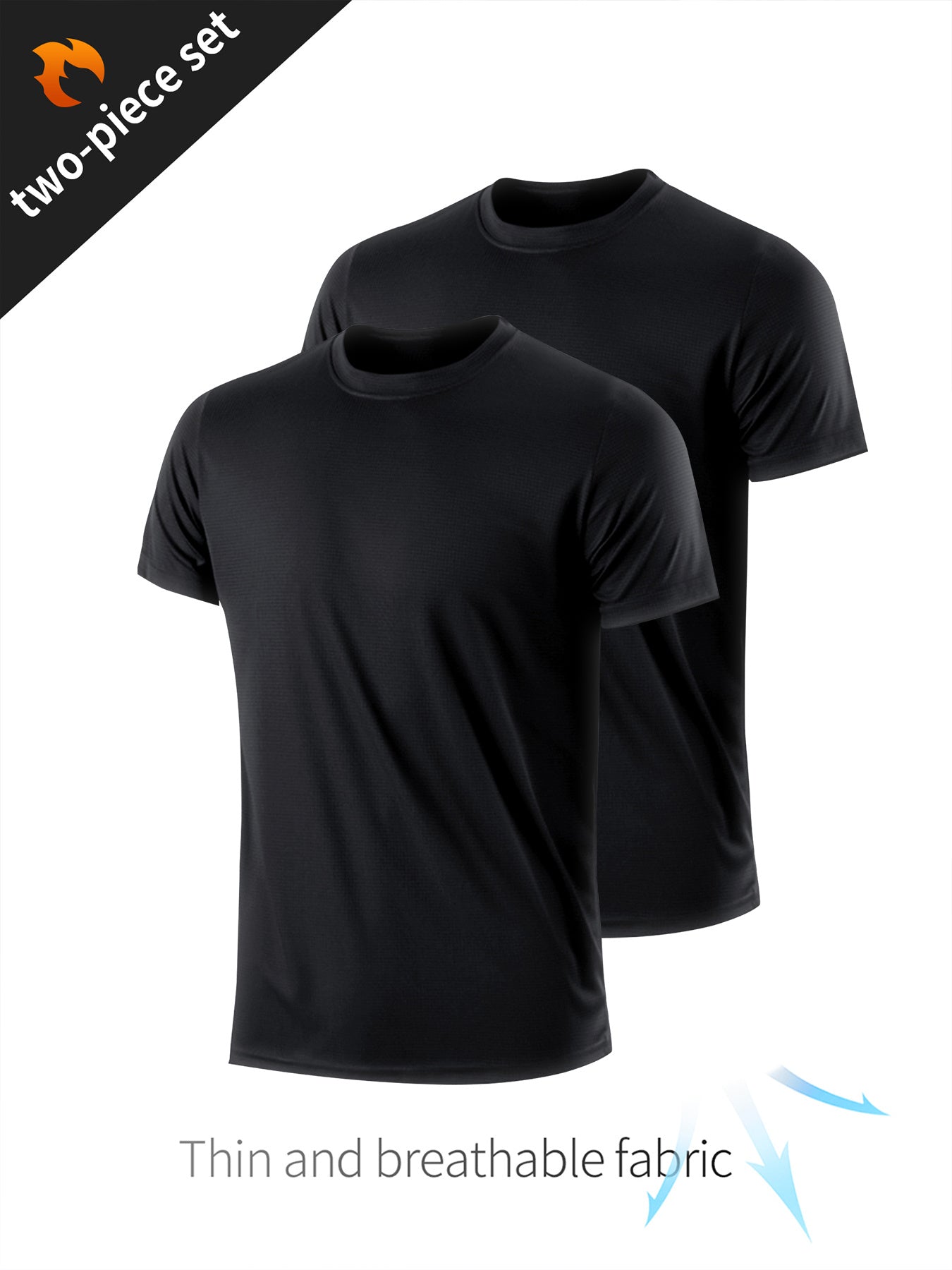 2pcs Men's Quick Drying Fitness Sportswear Compression T Shirt
