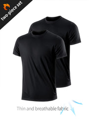 2pcs Men's Quick Drying Fitness Sportswear Compression T Shirt