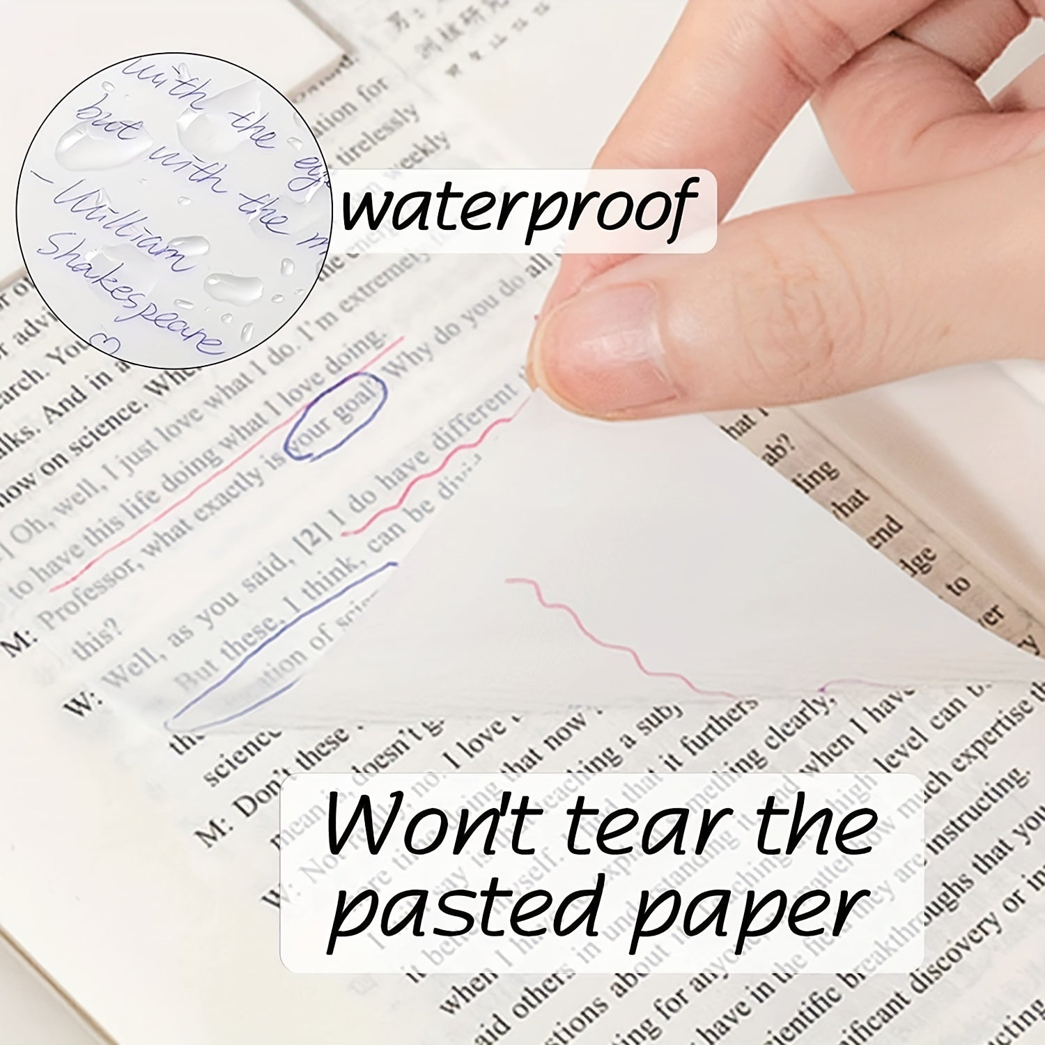 200pcs Translucent Sticky Notes 7.62x7.62 cm Self-Adhesive Clear