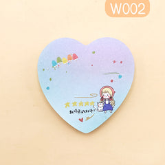 Hand painted Gradient Love Sticky Notes Morandi Shaped Note Pad