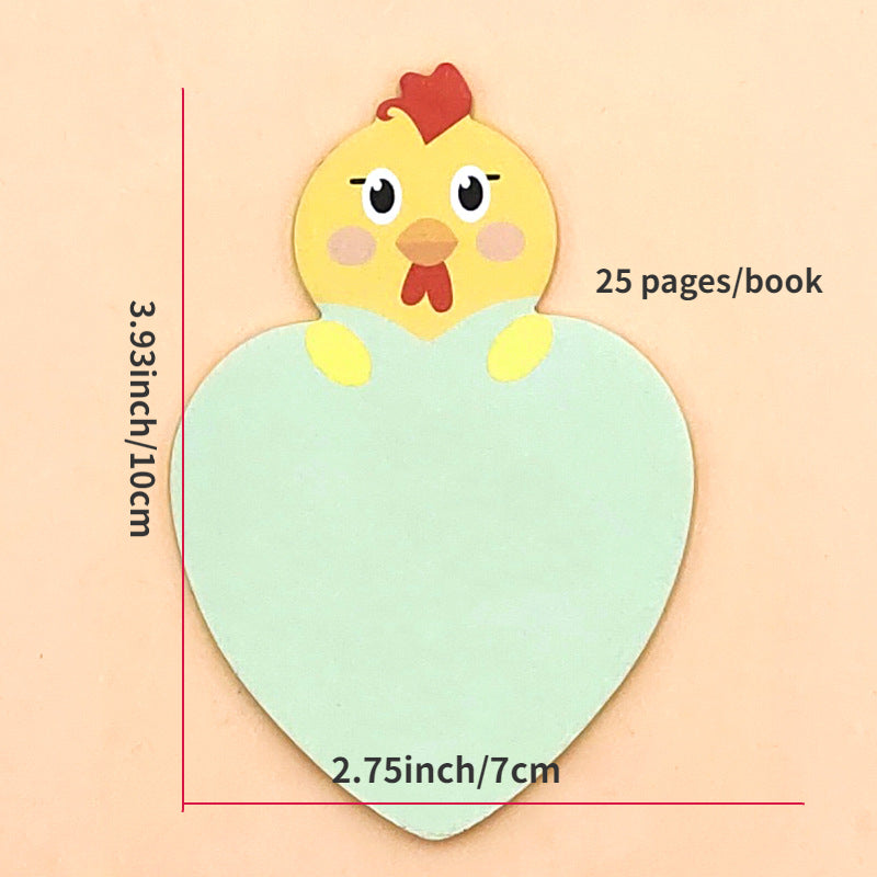 2pcs Cartoon Animal Notes Heartfelt Student Messages Sticky Notes