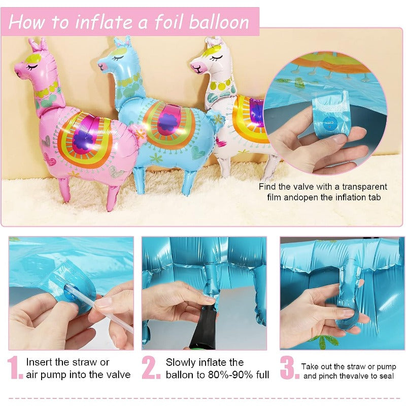 4pcs Giant Alpaca Foil Balloons for Birthday Wedding Party