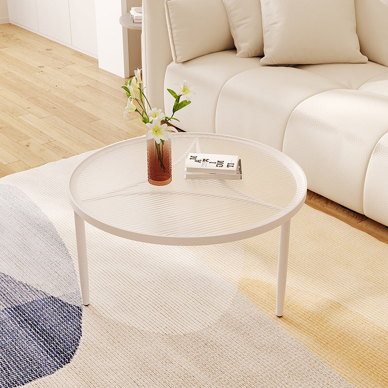 Mini Modern Tempered Glass Round Coffee Table Small Household Tea Table
