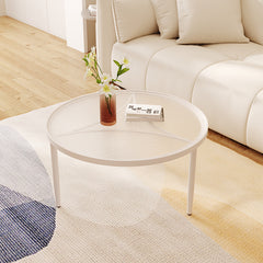 Mini Modern Tempered Glass Round Coffee Table Small Household Tea Table