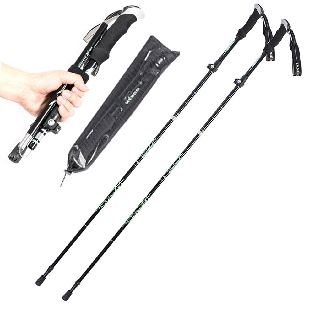 2pcs Collapsible Walking Sticks Ultralight Trekking Poles Telescopic Hiking Pole