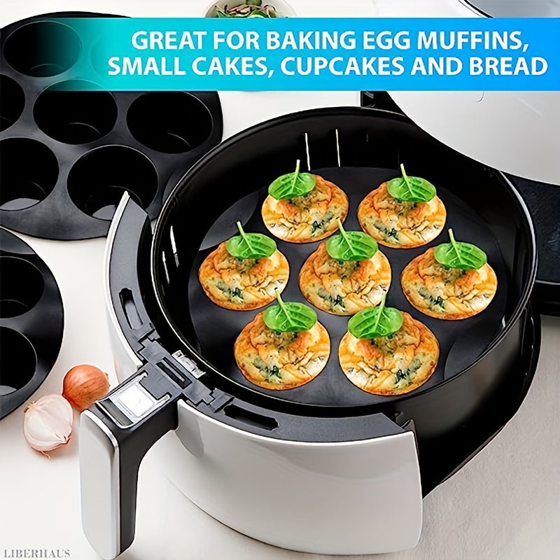 Silicone Muffin Pan Cupcake Tray 7 hole Cake Mold for Air Fryer Baking