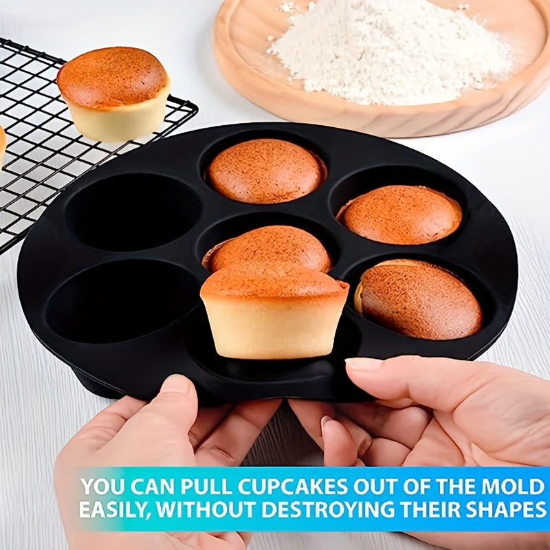 Silicone Muffin Pan Cupcake Tray 7 hole Cake Mold for Air Fryer Baking