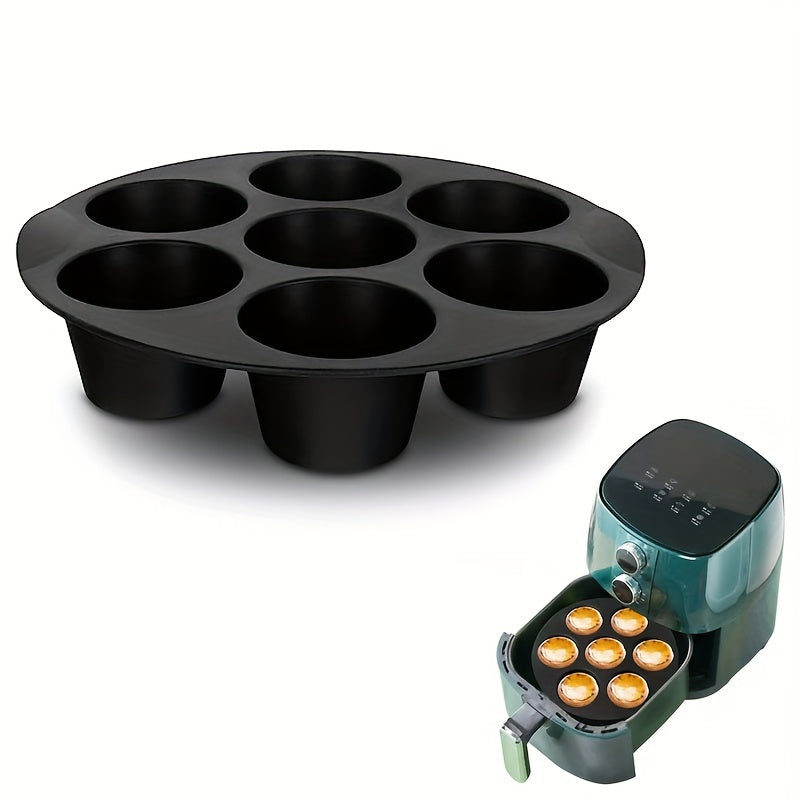 Silicone Muffin Pan Cupcake Tray 7 hole Cake Mold for Air Fryer Baking