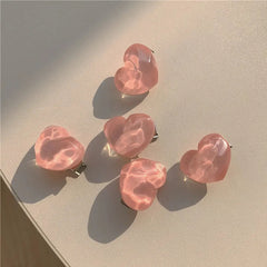 5Pcs Pink Peach Rose Hair Clips Girls Accessories