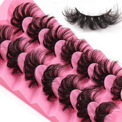 7 Pairs Fluffy Mink Lashes Thick Faux Eyelashes Long Lasting