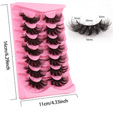 7 Pairs Fluffy Mink Lashes Thick Faux Eyelashes Long Lasting