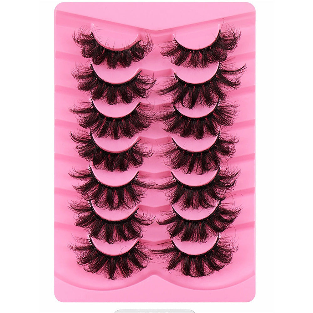 7 Pairs Fluffy Mink Lashes Thick Faux Eyelashes Long Lasting