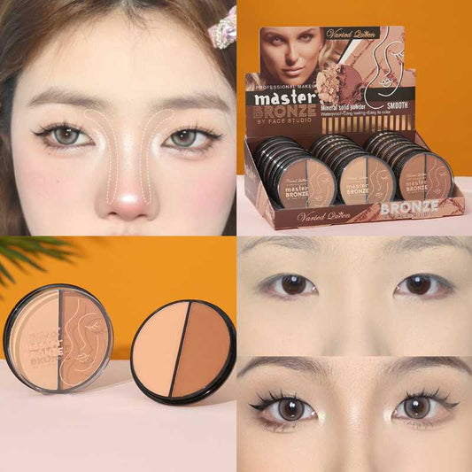 Shading Bronzer Powder Dark Light Face Contouring Palette