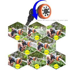 Heavy Duty Metal Garden Hose Wand 8 Spray Patterns Long Hose Nozzle